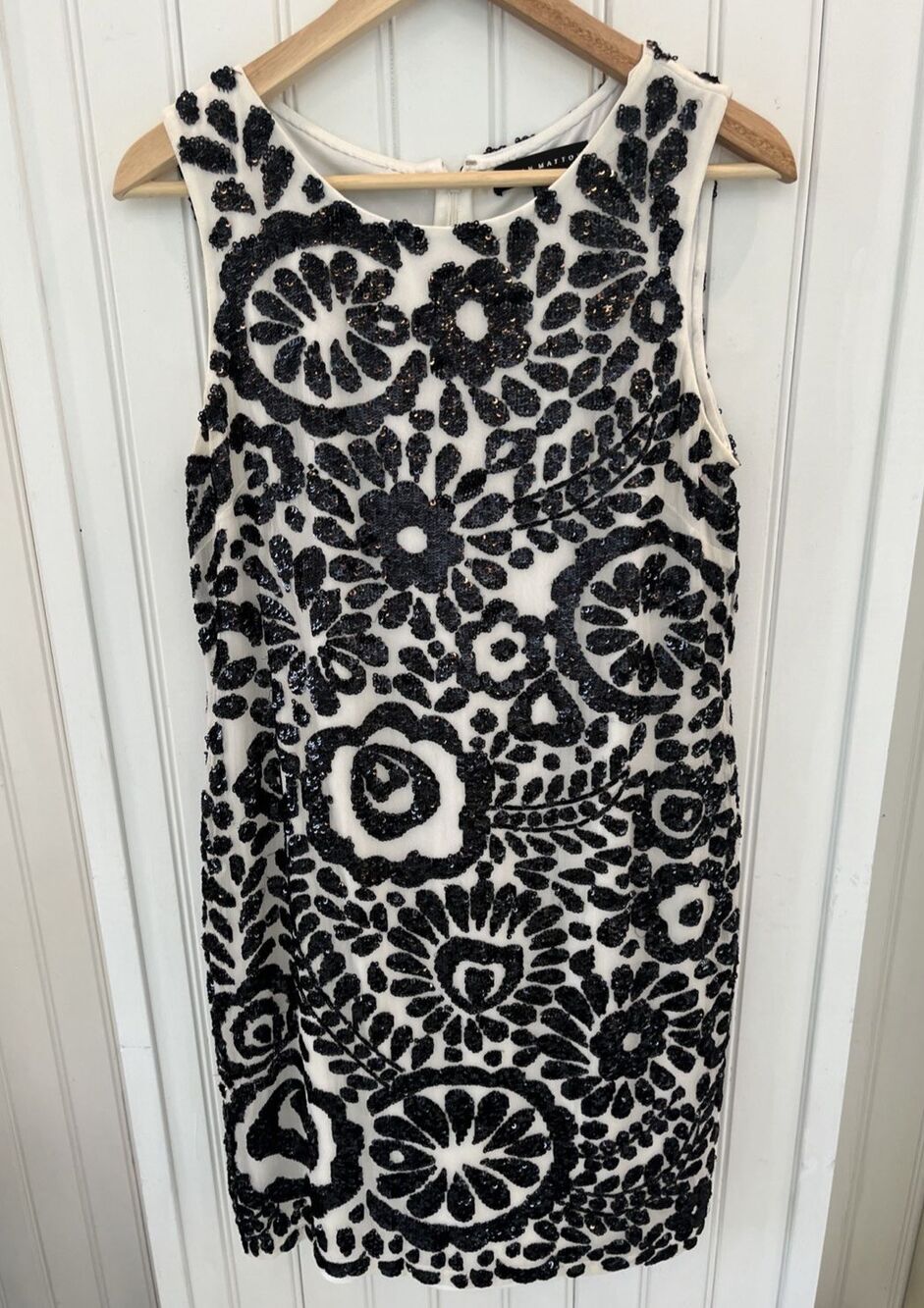 AIDAN MATTOX Sz 10 100% SILK Chiffon Floral Sequin Dress Party Cocktail Elegant